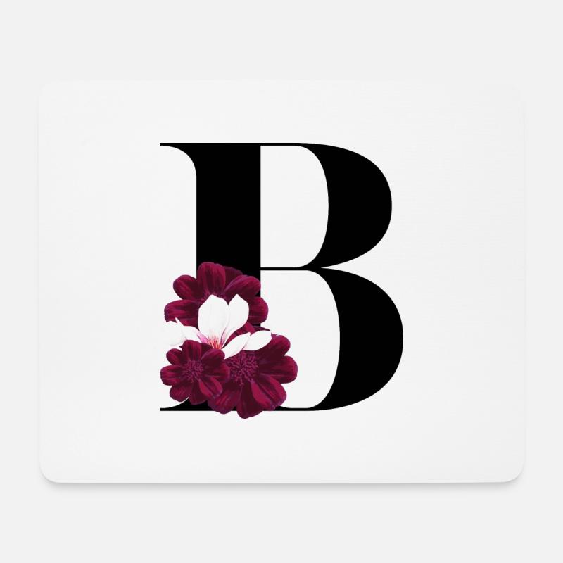 Buchstabe B blühende - Mousepad (Querformat) - Weiß