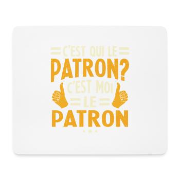 Humour C'est Qui Le Patron C'est Moi Le Patron - Tapis de souris (format paysage) - blanc - Devant