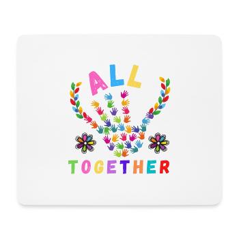 Liebe Rainbow Rain ALLE ZUSAMMEN - Mousepad (Querformat) - Weiß - Vorne