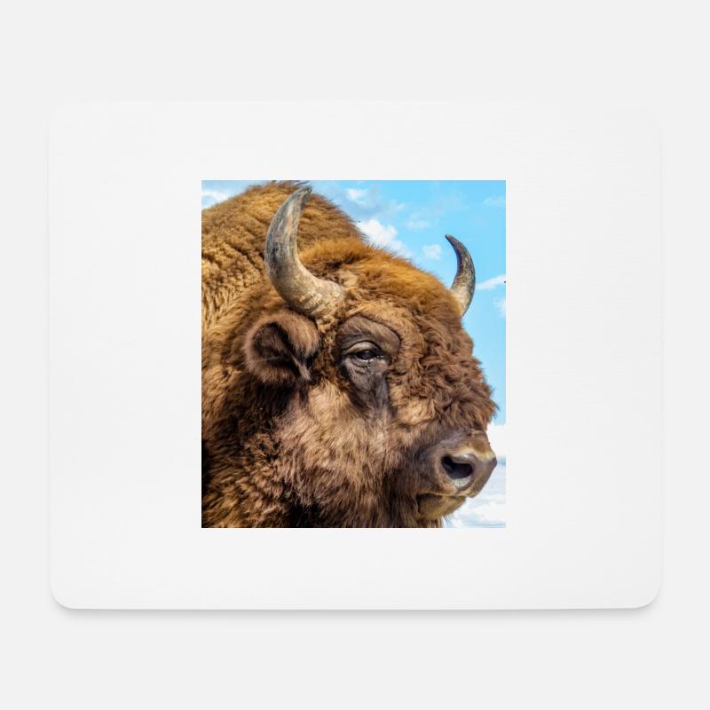 Wisent - Mousepad (Querformat) - Weiß