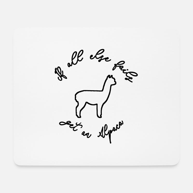 Alpaca / Alpaka / Lama / Love - Mousepad (Querformat) - Weiß
