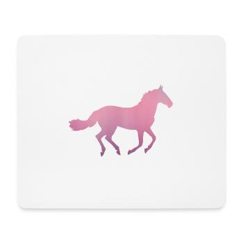 Cheval rose en course Amateurs de chevaux - Tapis de souris (format paysage) - blanc - Devant