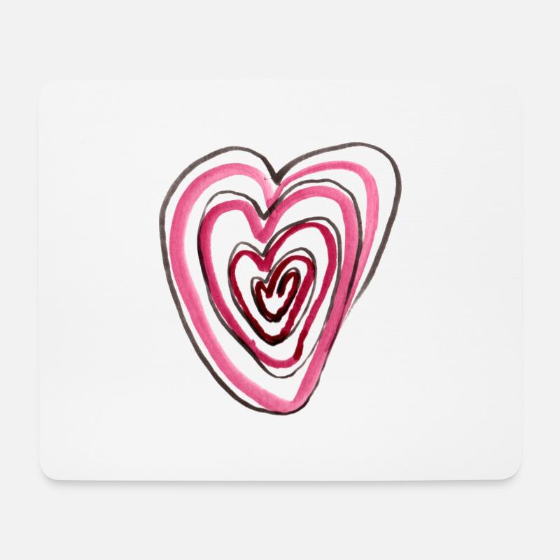 Herz in Herz - Mousepad (Querformat) - Weiß
