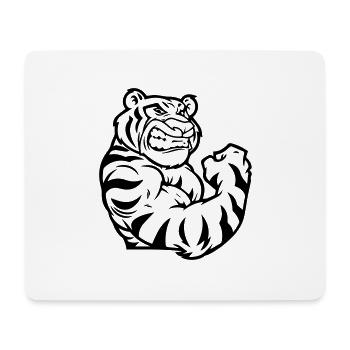 Tiger Bodybuilding Biceps - Mouse Pad (horizontal) - white - Front