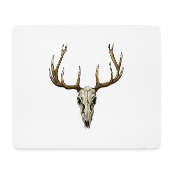 Hirschschädel - Mousepad (Querformat) - Weiß - Vorne