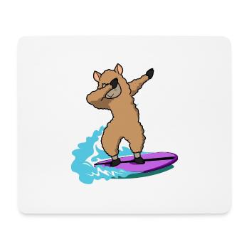 dab dabbing lama surf en disant geschenkidee lamas - Tapis de souris (format paysage) - blanc - Devant