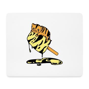 Orange Icecream Cat tiger - Mouse Pad (horizontal) - white - Front
