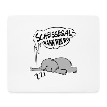 Scheissegal wann wo wie Elefant Ingnorant Nein Nö - Mousepad (Querformat) - Weiß - Vorne