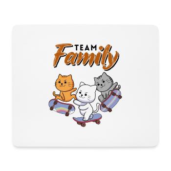 chef du département de skateboard pour chats de la famille de l’équipe - Tapis de souris (format paysage) - blanc - Devant