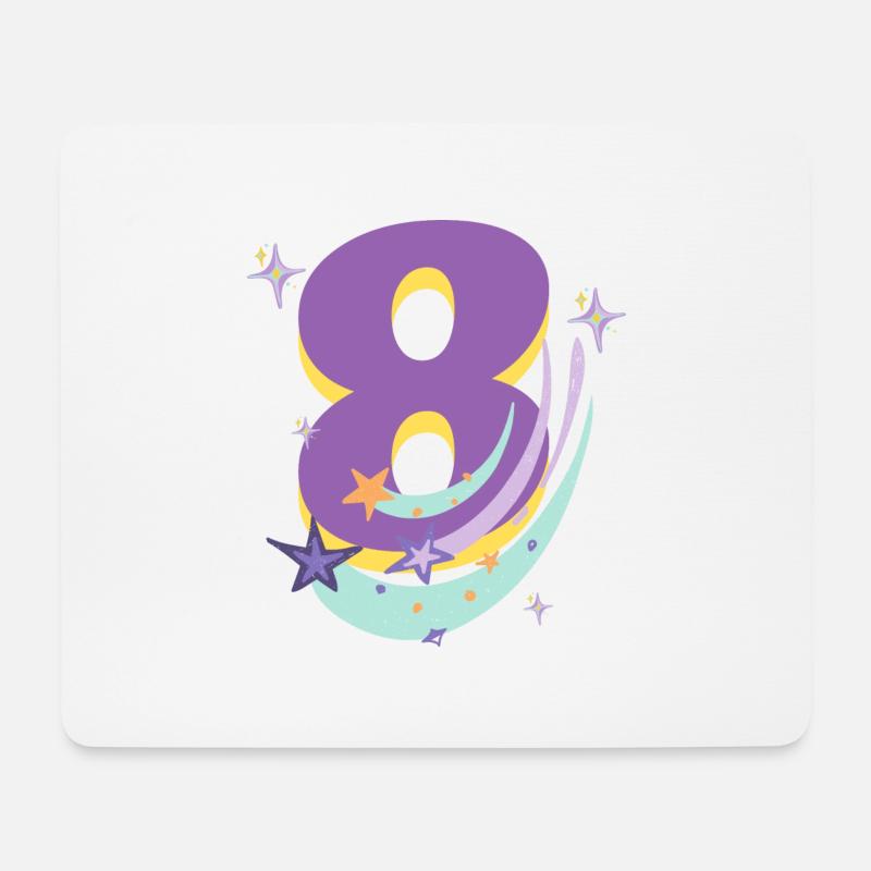 8. Geburtstag (8-Jahres-Geschenk) - Mousepad (Querformat) - Weiß