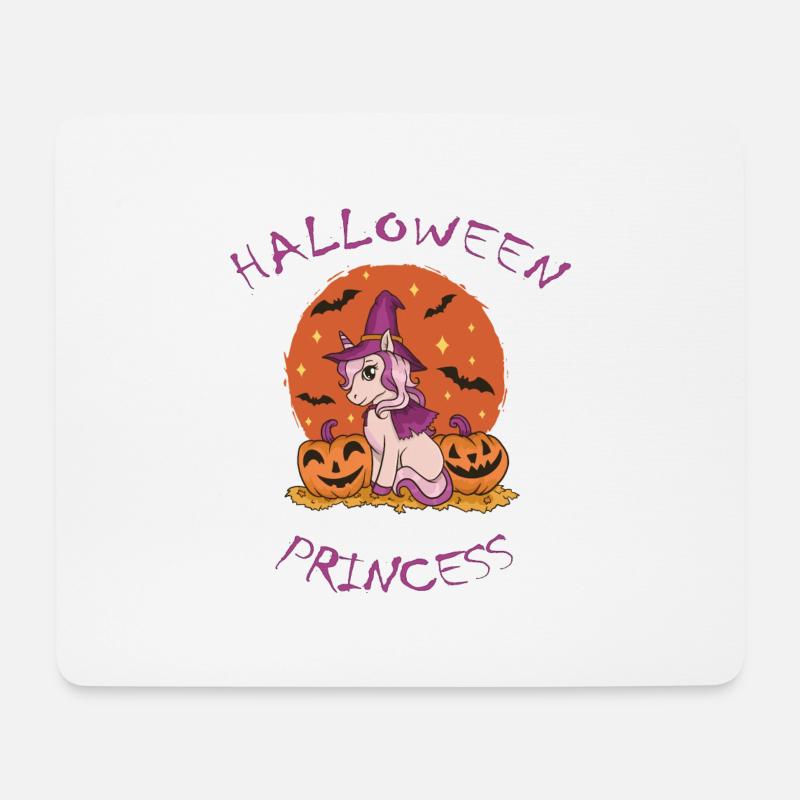 Halloween Unicorn Princess - Mousepad (Querformat) - Weiß