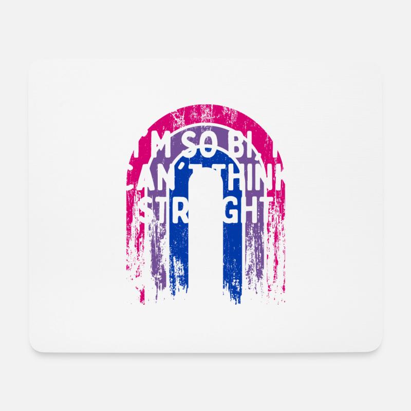 So Bi I Can't Think Straight Bisexual LGBTQ Bi - Mousepad (Querformat) - Weiß