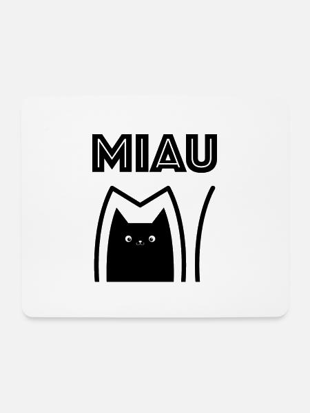 Miau_Katze - Mousepad (Querformat) - Weiß