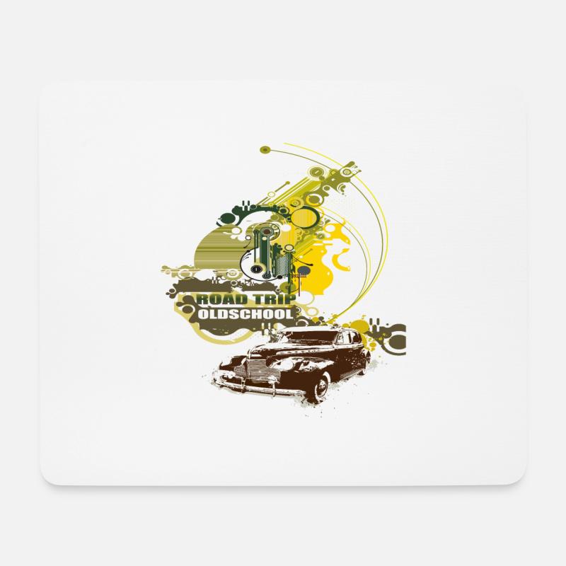 Old School - Mousepad (Querformat) - Weiß