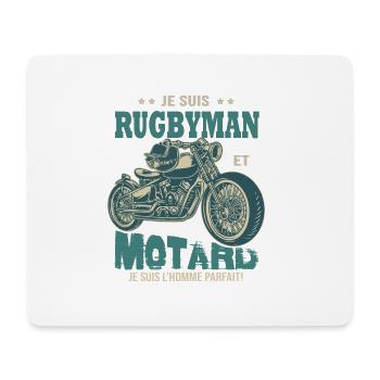 rugby motard parfait rugbyman parfait - Tapis de souris (format paysage) - blanc - Devant