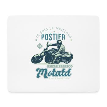 Motard le meilleur postier cadeau cool facteur - Tapis de souris (format paysage) - blanc - Devant