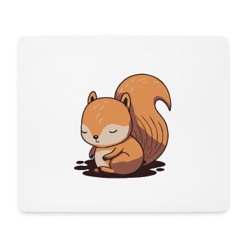 Eichhoernchen Squrirrel Comic Cute Kawaii 1 - Mousepad (Querformat) - Weiß - Vorne