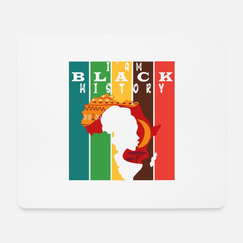 Ich bin afrikanische schwarze Geschichte - Mousepad (Querformat) - Weiß