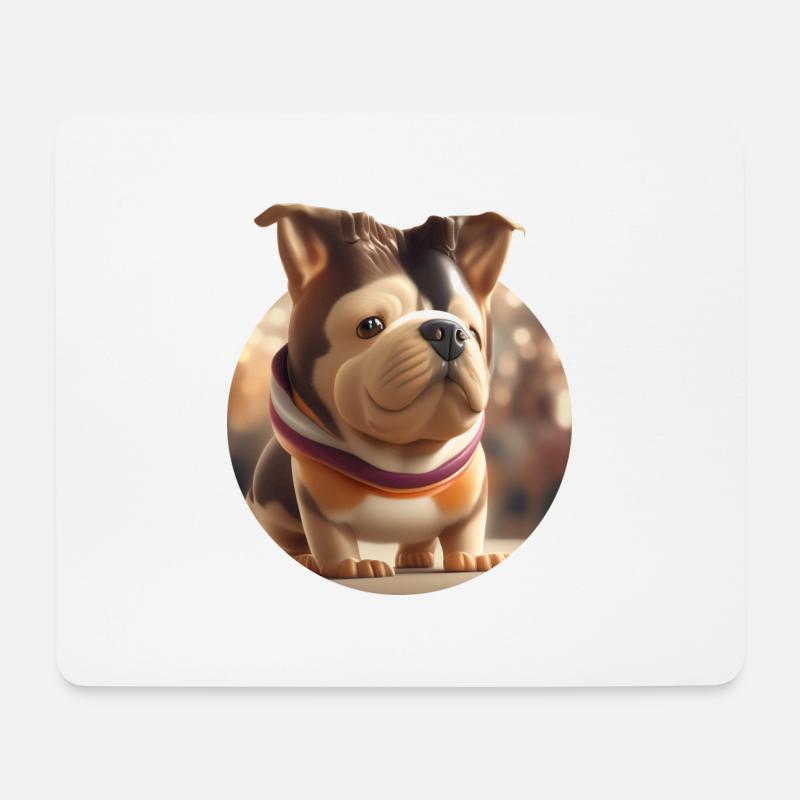 Süßer Kugelhund - Mousepad (Querformat) - Weiß