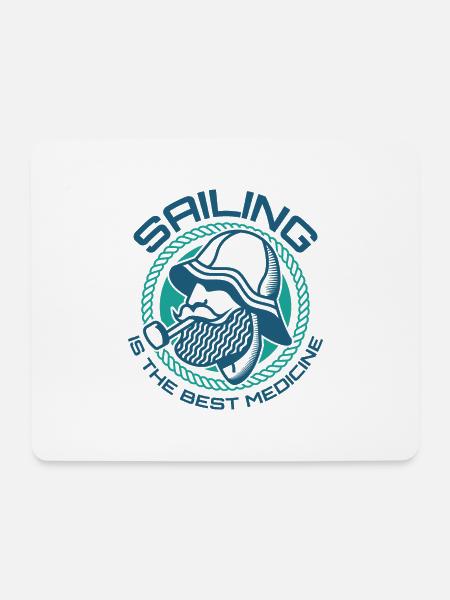 Segeln ist die beste Medizin Segel Shirt - Mousepad (Querformat) - Weiß