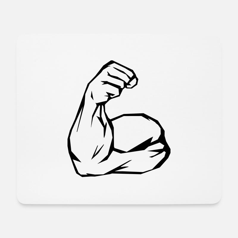 bizeps - Mousepad (Querformat) - Weiß