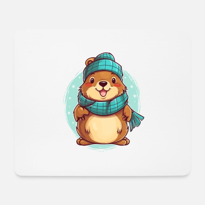 Cozy otter - Mouse Pad (horizontal) - white