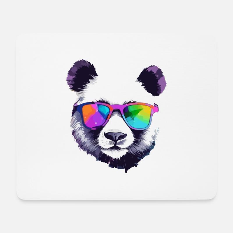Koko der Panda mit Brille - Mousepad (Querformat) - Weiß