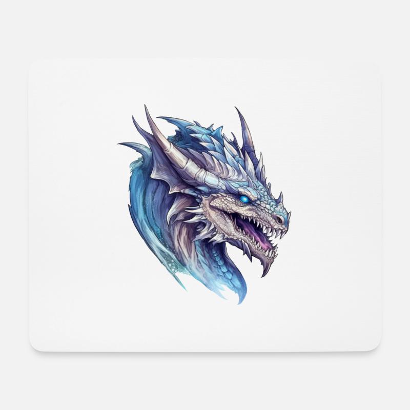 Drache Wasserfarben Zeichnung - Mousepad (Querformat) - Weiß