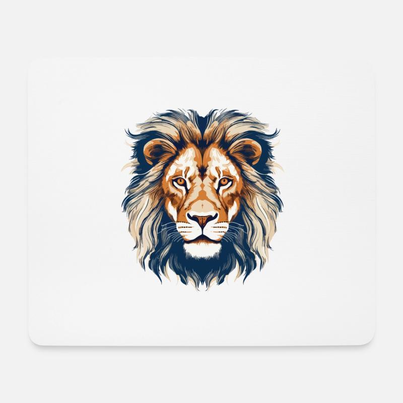 Löwe Löwenkopf Raubtier Vintage Retro Kunst - Mousepad (Querformat) - Weiß