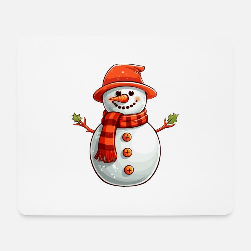 Schneemann - Mousepad (Querformat) - Weiß