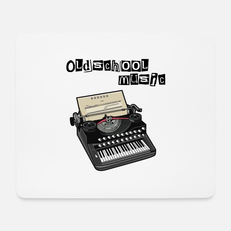 Keyboard // Klavier // Oldschool Music - Mousepad (Querformat) - Weiß