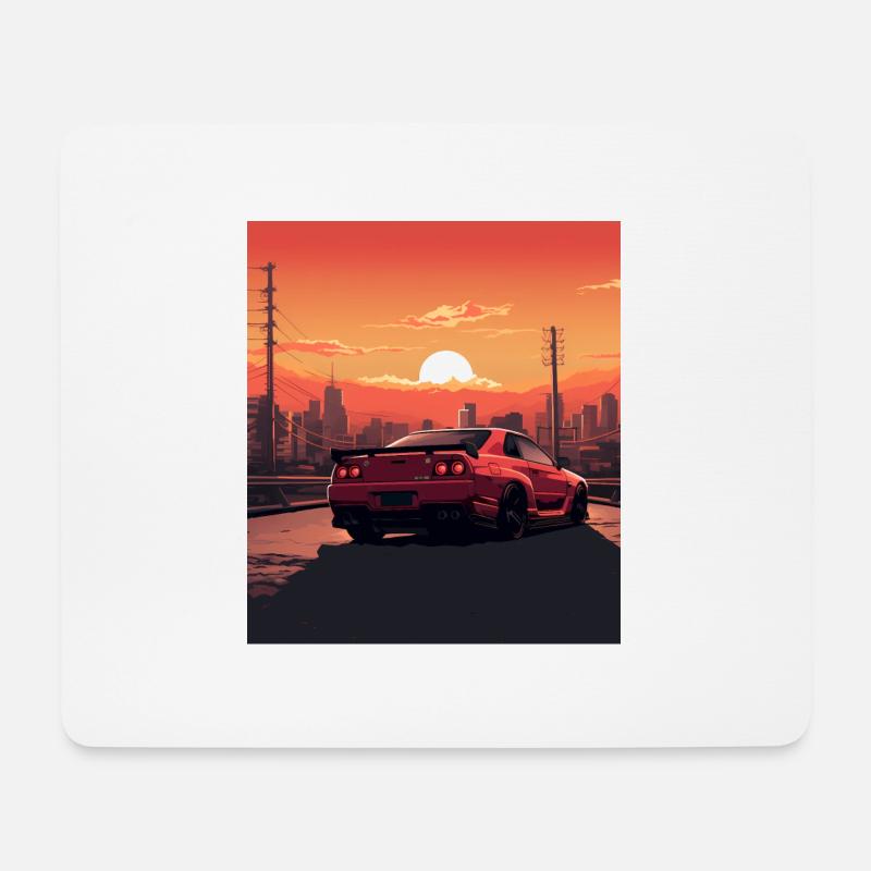 Mythisches Auto - Mousepad (Querformat) - Weiß