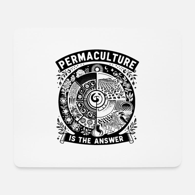Permaculture Is The Answer - Mousepad (Querformat) - Weiß