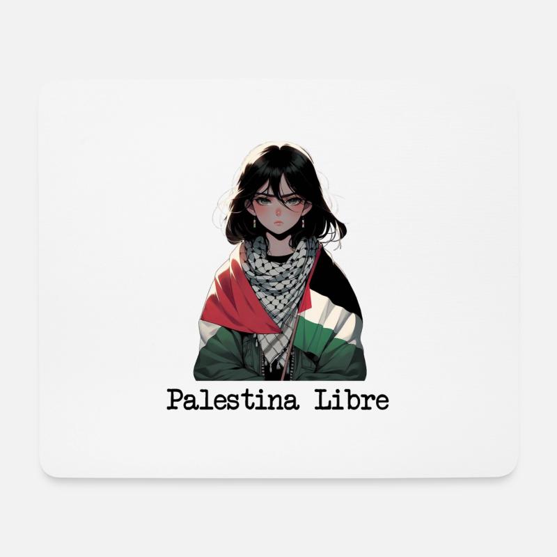 Befreites Palästina-Mädchen - Mousepad (Querformat) - Weiß