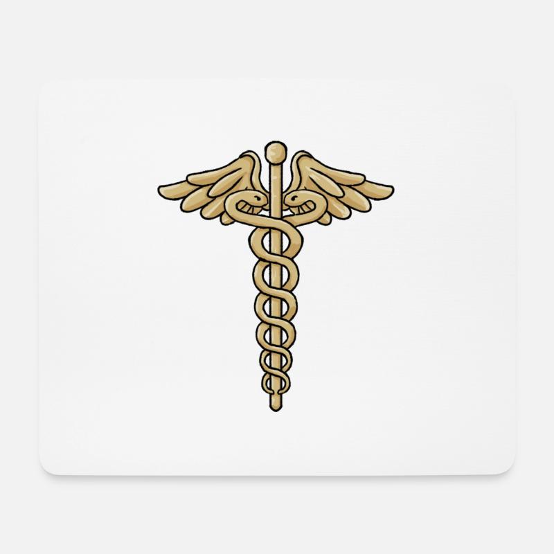 Caduceus, Stab des Hermes - Mousepad (Querformat) - Weiß