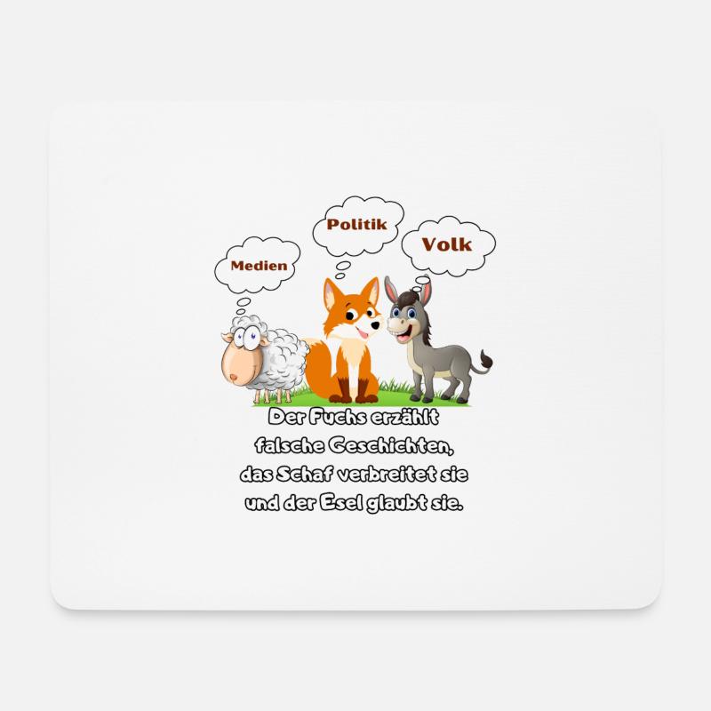 Schaf Esel Fuchs - Mousepad (Querformat) - Weiß