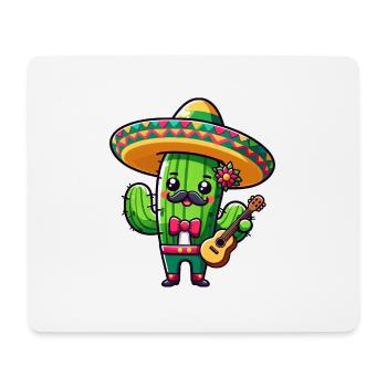 Cinco de Mayo Kaktus Mariachi Gitarrist - Mousepad (Querformat) - Weiß - Vorne