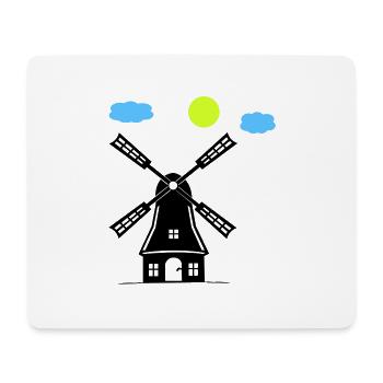 Moulin à vent - Tapis de souris (format paysage) - blanc - Devant