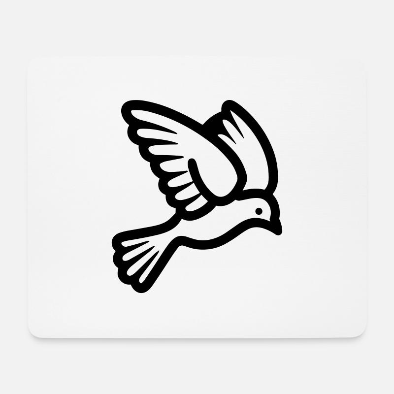Colombe - Tapis de souris (format paysage) - blanc