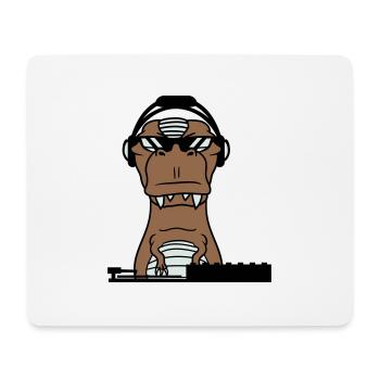 Cool DJ dinosaure T-Rex mixer Musique de fête - Tapis de souris (format paysage) - blanc - Devant