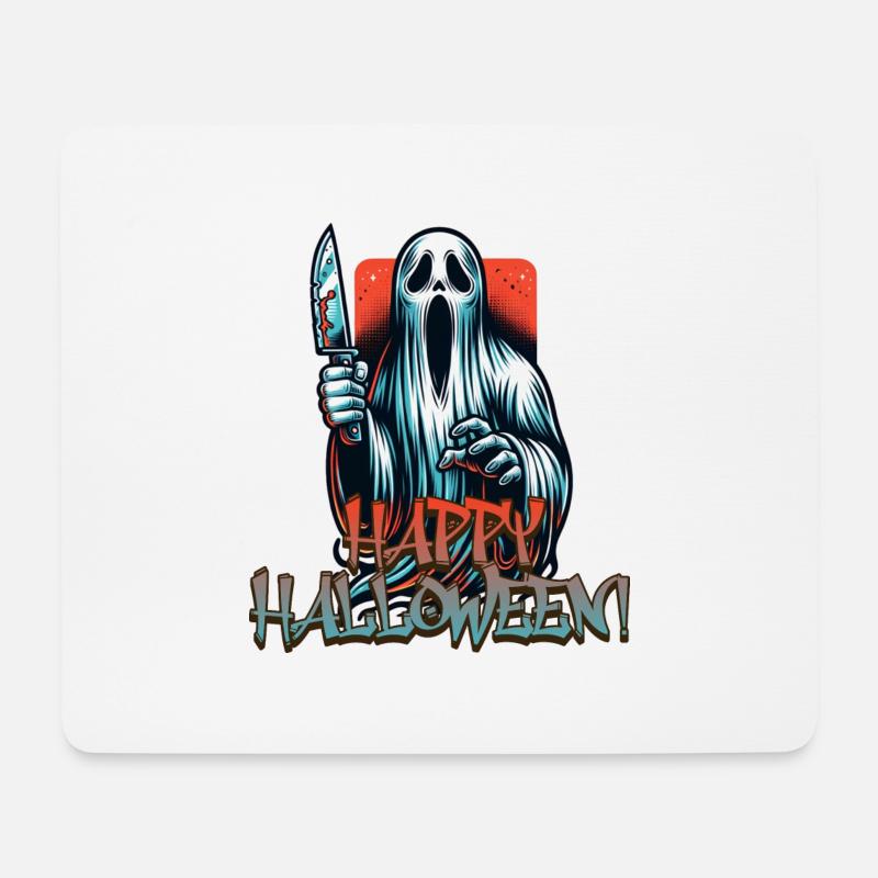 Gruseliger Halloween Geist - Mousepad (Querformat) - Weiß