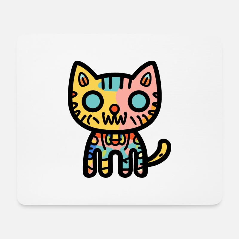 Katze Halloween Symbol Lustig - Mousepad (Querformat) - Weiß