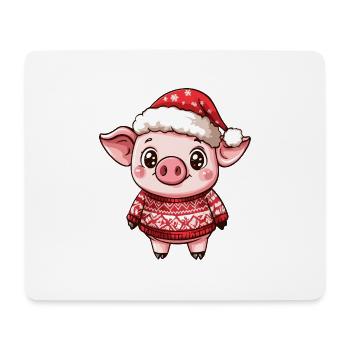 Pig Christmas Comic - Mouse Pad (horizontal) - white - Front