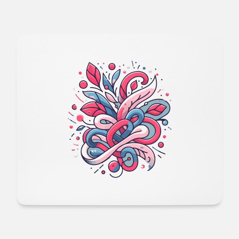 Abstract Floral Pattern - Mouse Pad (horizontal) - white