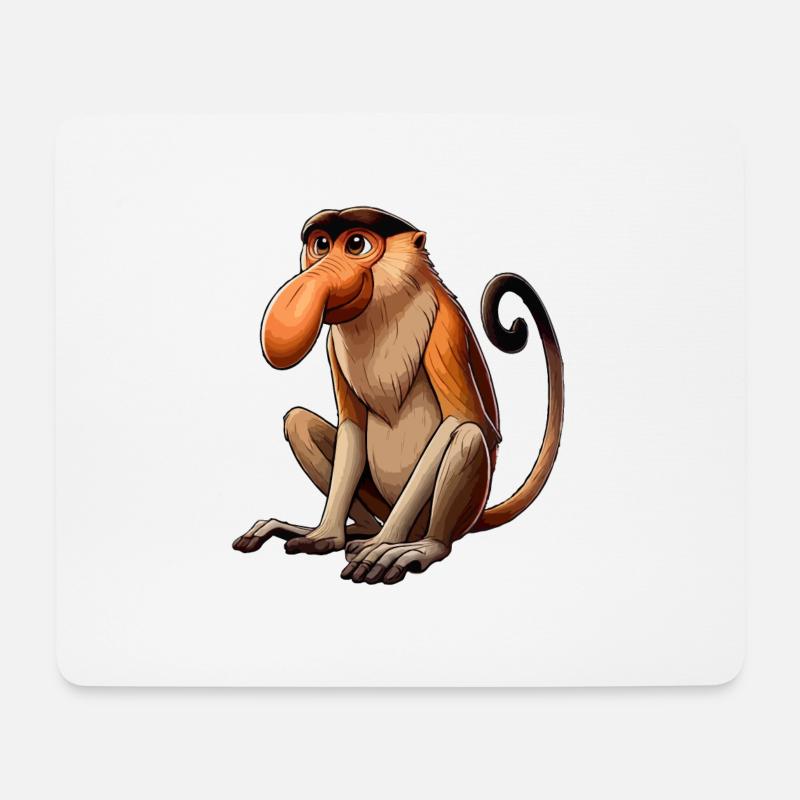 Nasenbär Affe png - Mousepad (Querformat) - Weiß