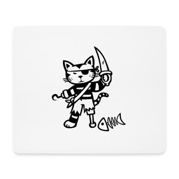 Piraten Katze - Mousepad (Querformat) - Weiß - Vorne