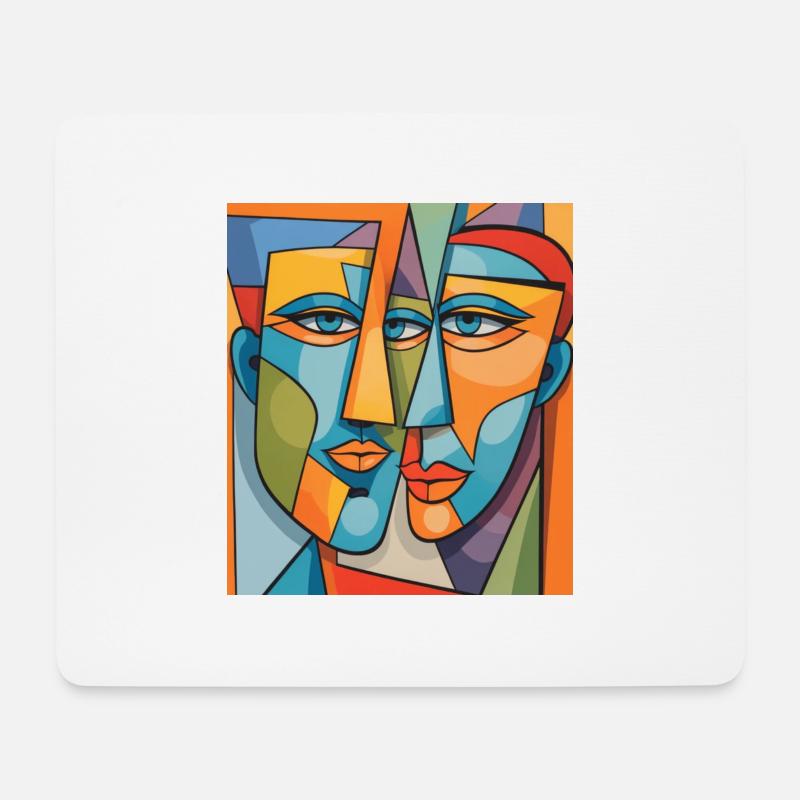 Abstract portrait - Mouse Pad (horizontal) - white