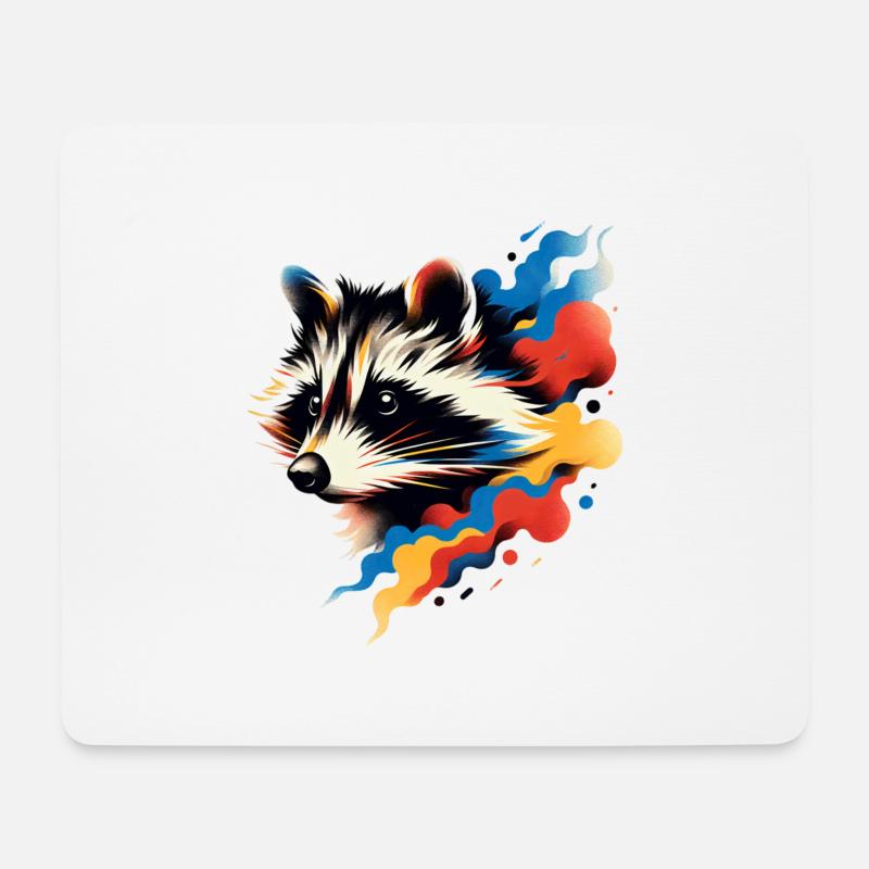Sky Raccoon - Mousepad (Querformat) - Weiß