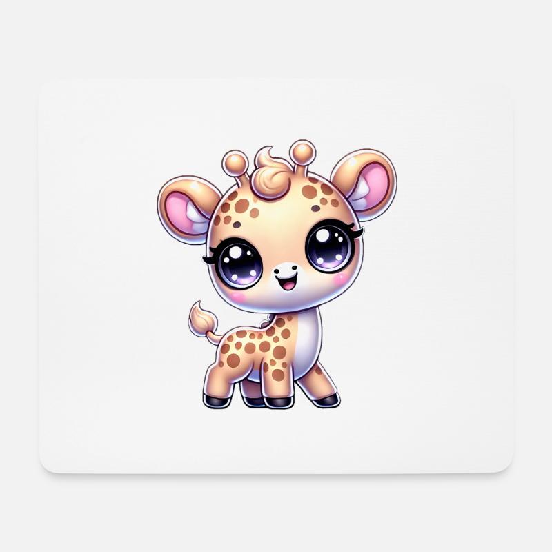 Super Cute Kawaii Baby Giraffe - Mousepad (Querformat) - Weiß