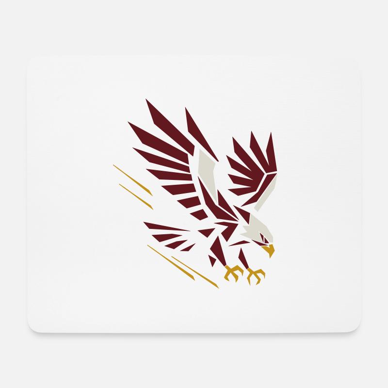 Geometrischer Adler im Angriff - Mousepad (Querformat) - Weiß